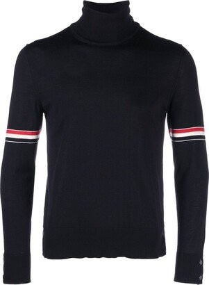 RWB stripe roll-neck jumper