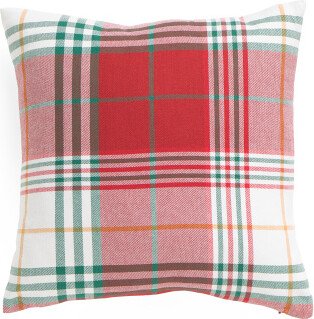 TJMAXX 18X18 Modern Holiday Plaid Pillow