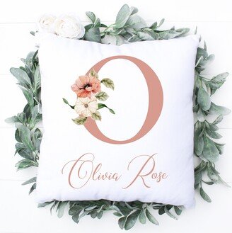 Floral Personalized Pillow Cover For Baby Nursery, Girl Decor, Shower Gift, Nursery Monogram -38