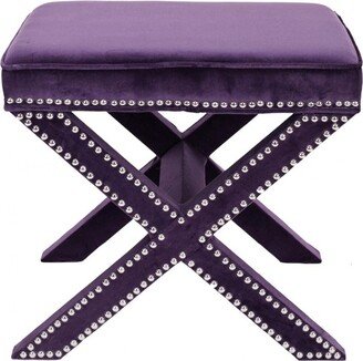 Palmer Ottoman with Silver Nail Heads - Purple