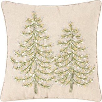 Winter Garden Ribbon Art Tree 16 x 16 Throw Pillow