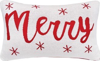 Merry 14 x 22 Knitted Throw Pillow