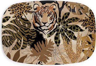 Serving Platters: Safari Camouflage - Earthy Serving Platter, Brown