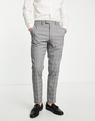 slim fit prince of wales check suit pants