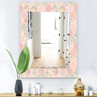 Designart 'Pink Blossom 24' Traditional Mirror - Vanity Printed Mirror