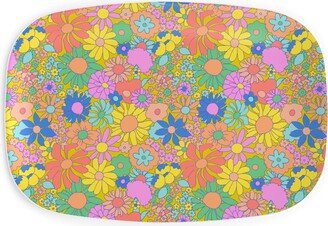 Serving Platters: Groovy Meadow - Multi Serving Platter, Multicolor