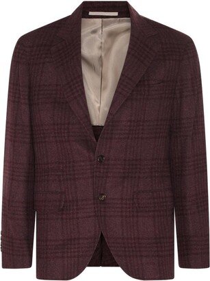 Checked Single-Breasted Jacket-AA