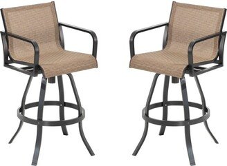 2pk Outdoor Indoor All-weather Swivel Barstool Patio Bar Stools - Crestlive Products