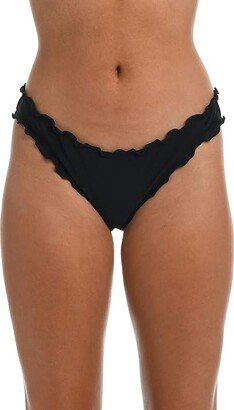 Women's Side Tie Tanga Bikini Swimsuit Bottom (Black/Solids) Women's Swimwear