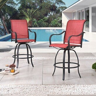 Patio Festival Outdoor Metal High Back Swivel Bar Chair