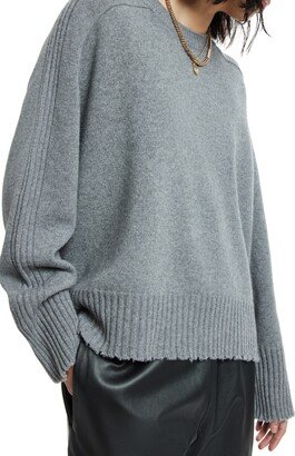 Kiera Fray Edge Cashmere & Wool Crewneck Sweater