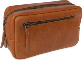 Vida Vida Travel Tan Leather Wash Bag