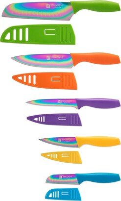 Tomodachi Titanium 10-Pc. Knife Set with 5 Matching Blade Guards