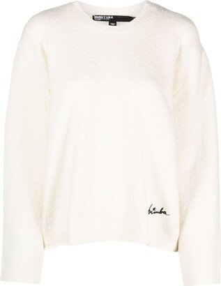 Bimba y Lola Logo-Embroidered Raw-Cut Jumper