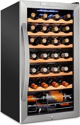 Schmecke 28 Bottle Silver Compressor Wine Fridge & Cooler Refrigerator