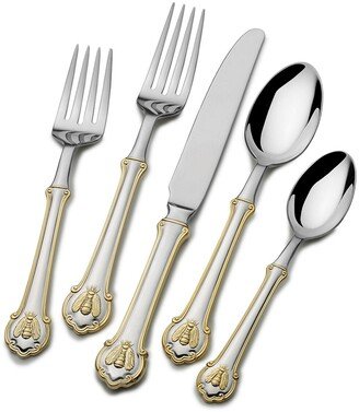 Wallace Napoleon Bee Gold Accent 45 Piece Flatware Set, Service for 8