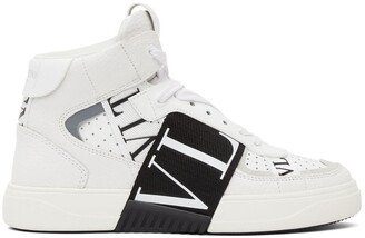 White & Black 'VL7N' Mid-Top Sneakers