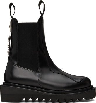 SSENSE Exclusive Black Hard Leather Chelsea Boots