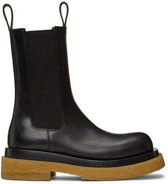 Black & Tan Crepe Sole Medium Lug Chelsea Boots