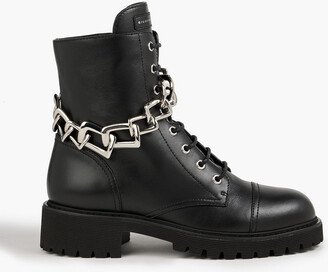 Detroit chain-embellished leather combat boots