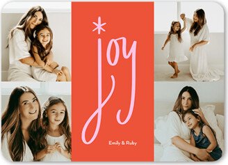 Holiday Cards: Cute Joy Holiday Card, Orange, 5X7, Holiday, Matte, Signature Smooth Cardstock, Rounded