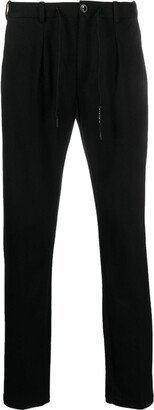 Drawstring-Waistband Tapered-Leg Trousers