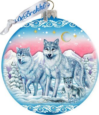 G.DeBrekht Limited Edition Oversized Guardian of Spirituality Wolves Glass Ball Ornament