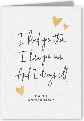 Anniversary Card: Dedicated Devotion Anniversary Card, White, 5X7, Matte, Folded Smooth Cardstock, Square