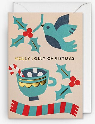 Selfridges Edit Holly Jolly Christmas Greetings Card 20cm x 12cm