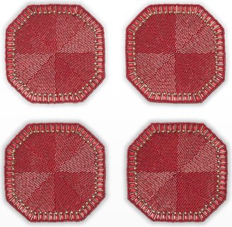 Baccarat x Kim Seybert Louxor Coasters, Set of 4 - Red