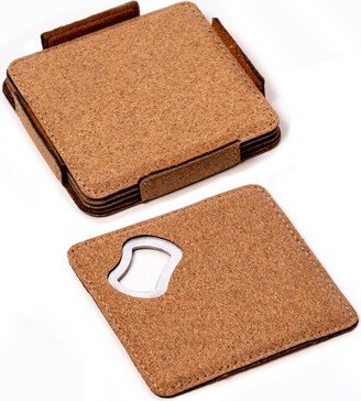 Coasters with Bottle Opener Set of 4