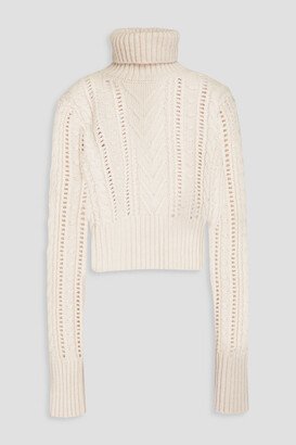 Elizabeth cable-knit wool, cotton and alpaca-blend turtleneck sweater