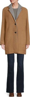 Notch Lapel Wool Blend Overcoat