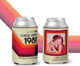 40Th Birthday Photo Slim Or Regular Can Coolie | Personalized Classic Nostalgia Cooler Any Age Party Favor Mcc-172