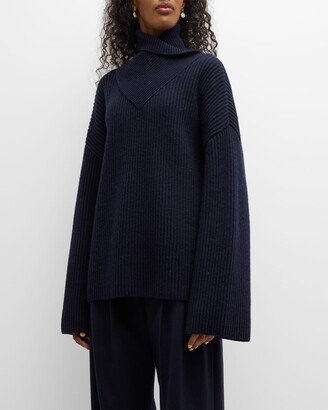 Wrapped Turtleneck Knit Sweater