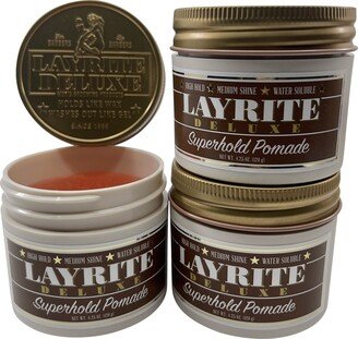 Layrite Deluxe Superhold Pomade 4.25 OZ Set of 3