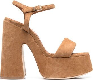 145mm Suede Platform Sandals