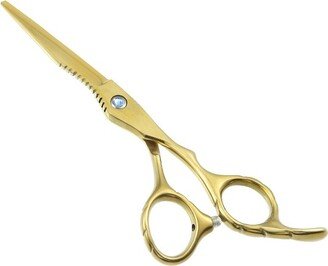 Unique Bargains Stainless Steel Barber Hair Cutting Scissors 6.5inch Gold Tone