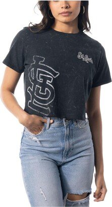 Women's The Wild Collective Black St. Louis Cardinals Cropped T-shirt