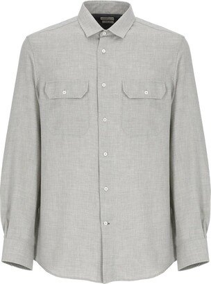 Buttoned Long-Sleeved Shirt-AE