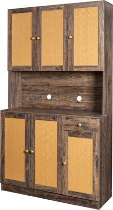 Tall Wardrobe Kitchen Cabinet with 6-Doors