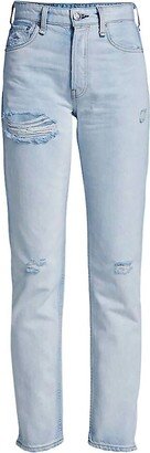 Maya High Rise Slim Fit Montauk Ripped Jeans In Denim