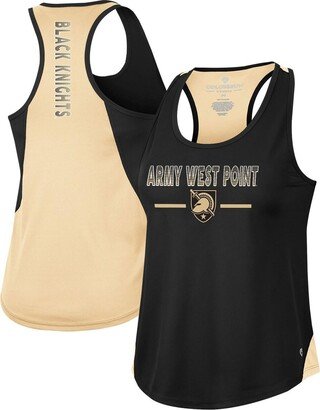 Women's Black Army Black Knights Sachs 2-Hit Scoop Neck Racerback Tank Top