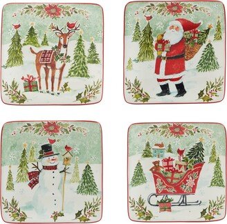 Joy of Christmas 6 Canape Plates Set of 4