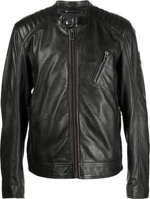 Long-Sleeve Leather Jacket-AA