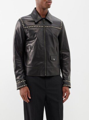 Rockstud-embellished Leather Jacket