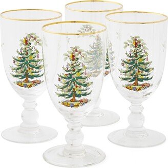 Christmas Tree 16 oz. Glassware Goblet, Set of 4