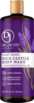 Dr. Jacobs Naturals Dr Jacobs Naturals Rich Castile Lavender Body Wash Hypoallergenic Vegan Sulfate-Free Paraben-Free Dermatologist Recommended 32oz - Lavender