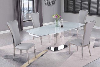 Somette Maya Extendable Glass Dining Set with Tall Back Chairs