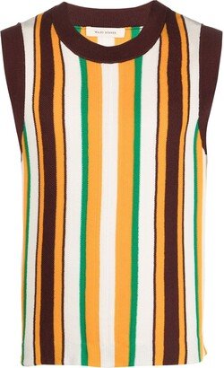 Scale striped knitted vest